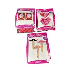 Darice Foamies Valentine Craft Kit Bundle Robot Fox Card Kits Wood Mustaches 3pk